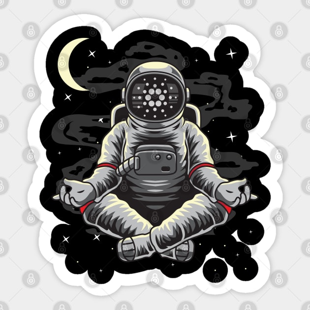 Astronaut Yoga Cardano Crypto ADA Coin To The Moon Token Cryptocurrency Wallet Cardano HODL Birthday Gift For Men Women Kids Sticker by Thingking About